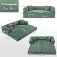 thumbnail image 2 of VFD 3-Seat Convertible Sleeper Sofa Bed with 2 Pillows, Deep Seats Teddy Sofa Corduroy Folding Couch, No Assembly Required Floor Sofa Lounge Boneless Couch for Living Room Bedroom, Light Green, 2 of 9