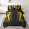 thumbnail image 2 of Homewish Neon Stripe 7pcs Bedding Comforter Set,Modern Geometric Print Queen Bedding Sets,Yellow Black Queen Sheet Sets For Girls Boys,Ultra Soft Home Decor Reversible, 2 of 8