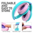 thumbnail image 6 of FosPower Kids Headphones with 3.5mm Laced Cables, Children & Teens Over The Ear Foldable Adjustable Headset w/ Built-in Mic for Smartphones/PC/Tablet/Laptop/School (Max Volume 85dB) â€“ Mint / Pink, 6 of 8