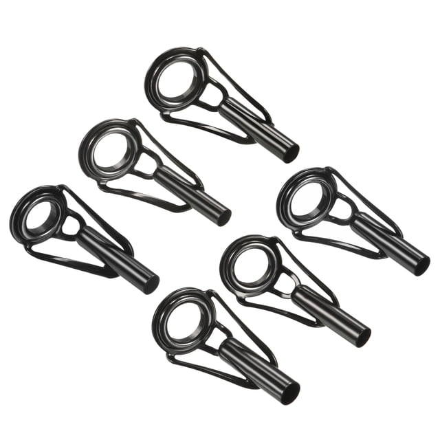 Consejos de caña de pescar de acero inoxidable de 3-4 mm de diámetro de tubo con guía de anillo negro, paquete de 30