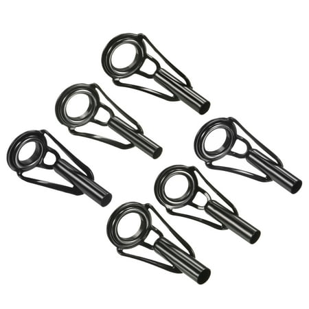 3-4mm Tube Dia Stainless Steel Fishing Rod Tips Black Ring Guide 30 Pack