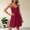 Wine, variant on Raeneomay Wrap Dress for Women Fashion Casual Sleeve Waist-Tie Netting Dresses