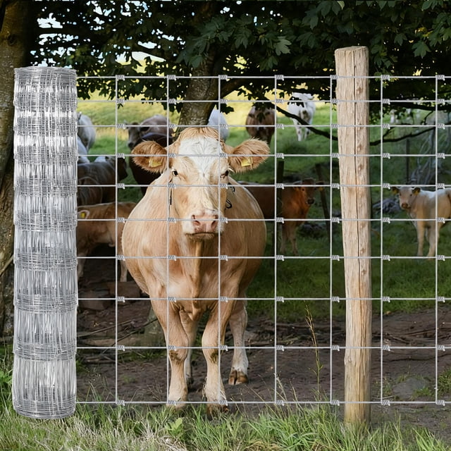 Memoryfield 4ft x 164ft Galvanized Livestock Fence, Wire Cattle Farm Fence for Cattle, Goat Yard