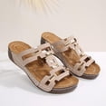 thumbnail image 4 of Summer Womens Sandals Casual Solid Color Fish Mouth Thick-soled Bottom Fashion Wedge Summer Style Summer Beach Walking Sandals, 4 of 9