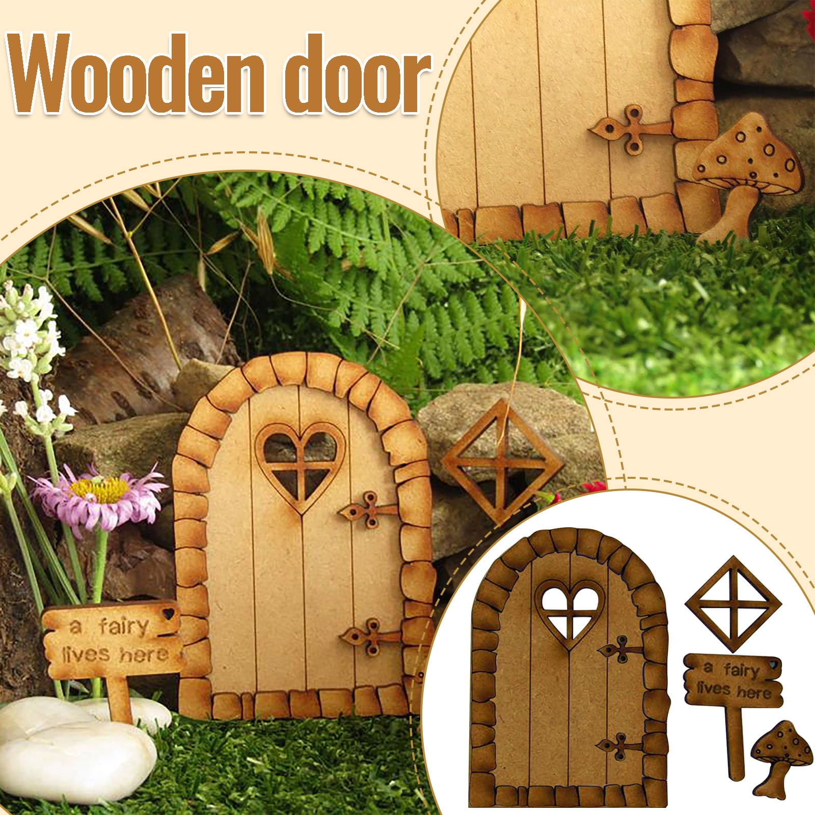 DPTALR Sleeping DIY 3D DIY Door Decoration Wooden Door Craft Kit Door