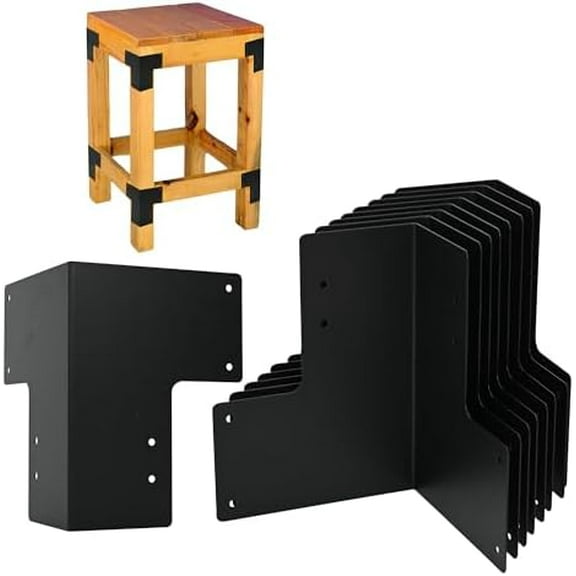 8Pcs Workbench Brackets Kit, 4x4 Heavy Duty Steel Workbench Corner Bracket with Screws, Work Bench Kit for DIY Shop Tables, Planer Stands, Workshop Shelves, Gazebos, Woodworking