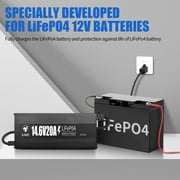 12V 20A LiFePO4 Battery Charger with Anderson Connector for RV Marine Boat Deep Cycle