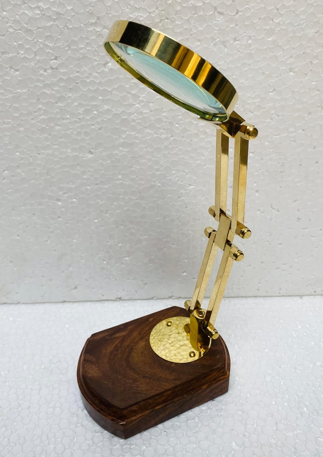 Brass Table Top Desk Top Magnifier 12" Adjustable Magnifying Glass