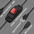 thumbnail image 3 of 3 Prong Extension Cord Compatible with Waterproof Switch 1875W Heavy Duty 14 AWG Extension Cable 15A 125V NEMA 5-15P to NEMA 5-15R Grounded Outlets Plugs(6.6 ft,Black), 3 of 11
