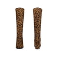 thumbnail image 2 of Unique Bargains Women's Round Toe Chunky Heels Knee High Boots Leopard (Size 7), 2 of 7