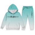 thumbnail image 3 of Kiijoy Boys Casual Athletic Outfits Gradient New York Hoodie Sweatpants Set, Size 2-14, 3 of 4