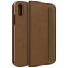 Blackweb Brown Leather Folio with Elastic Closure & Storage For iPhone Xs Max