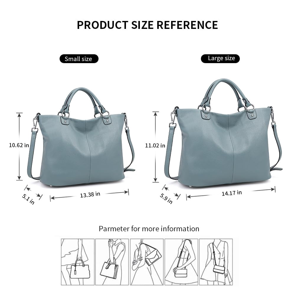 Kattee Women's Soft Leather Tote Bag, Top Satchel Purses and Handbags