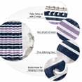 thumbnail image 6 of Navy Blue Purple Striped Waterproof Fabric Shower Curtain,Gradient Horizontal Lines Waterproof Fabric Shower Curtain for Bathroom Curtains Bathtubs Shower Curtains with 12 Hooks Extra Long 72x84, 6 of 8
