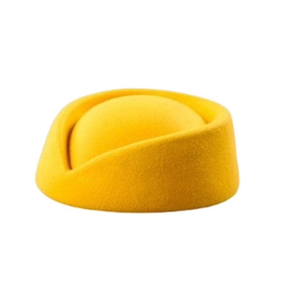Boyscolos Stylish Flight Attendant Hat Vintage Stewardess Cap for Women Elegant Winter Fashion Accessory Winter Yellow One Size