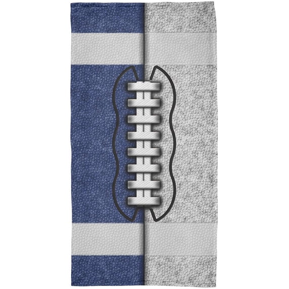 Fantasy Football Team Blue and White All Over Beach Towel