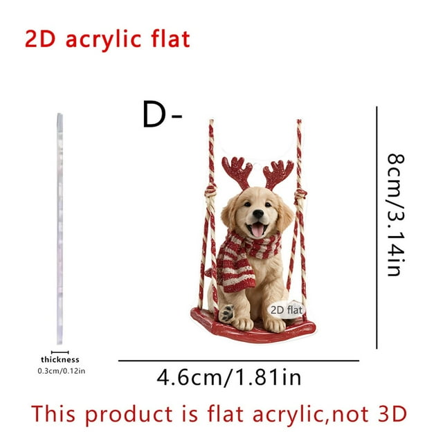 Christmas Snowman 2D Acrylic Car Keychain Hanging Decoration Holiday Tree Ornament