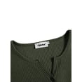 thumbnail image 2 of Opperiaya Women Spring T-Shirt Solid Color Henley Neck Long Sleeve Pullover, 2 of 9