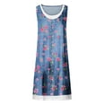 thumbnail image 3 of Mefallenssiah Mode Femmes Casual Sexy Col Rond Imprimé Floral Fausse Robe Sans Manches en Deux Pièces, 3 of 4
