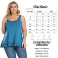 thumbnail image 2 of ANYFIT WEAR Plus Size Camisole with Built in Bra Padded Tank Tops for Women Flowy Sleeveless Summer Tops with Lace Hem Navy,S, 2 of 7