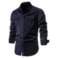 thumbnail image 4 of WOLLED Chemise en Velours Côtelé Prête à l'Emploi pour Hommes Automne Manches Longues Décontractée Extérieure Utilitaire, 4 of 8
