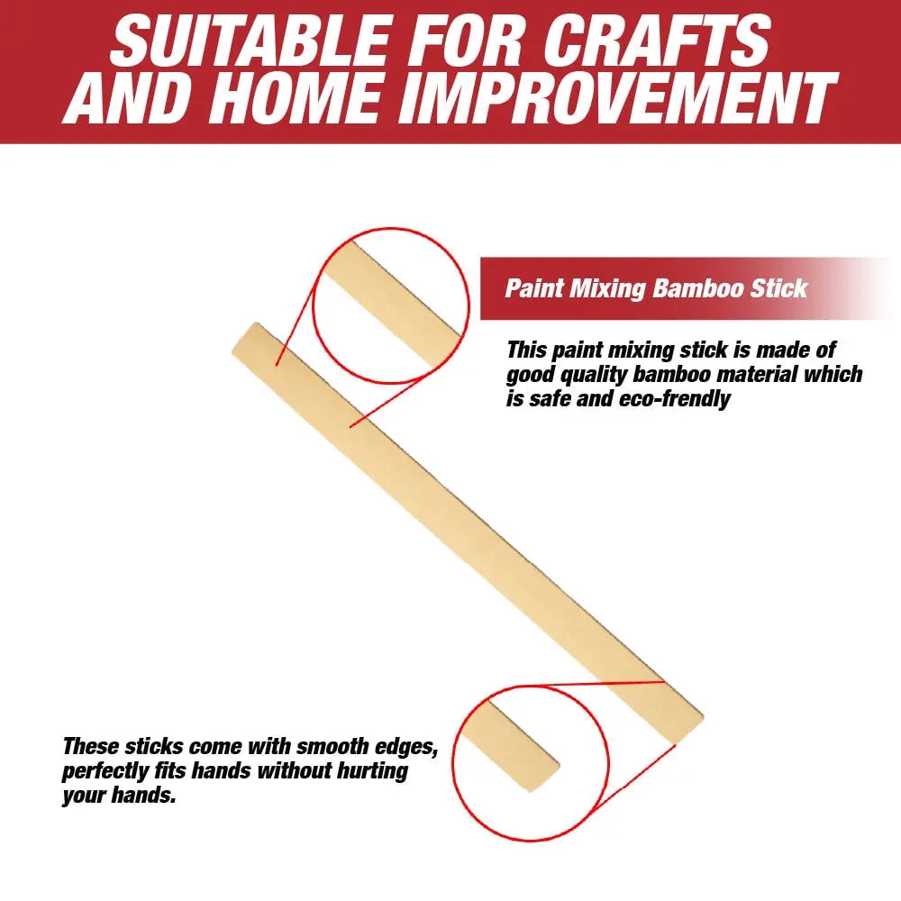 12" Inch Eco-friendly Grade Bamboo Paint Sticks - (Pack -1000 Sticks) Stirrers / Paddle to Mix Epoxy Resin or Paint (57023)