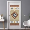 thumbnail image 4 of Southwest Geometric Window Privacy Film Bohemian Tribal Style Khaki Decorative Glass Window Film UV Blocking Static Cling Non-Adhesive Sticker Covering for Home Door 35.4x78.7 inches, 4 of 8