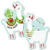 Big Dot of Happiness Fa La Llama - Shaped Fill-in Invitations - Christmas and Holiday Party Invitation Cards with Envelopes - Set of 12