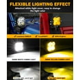 thumbnail image 2 of Auxbeam 3 inch Led Pods X-PRO Series Amber Light White Off Road Driving Light Super Spot Flood Combo Offroad LED Cube 80W 120° Wide Combo Ditch Light for Jeep ATV Wrangler Ford Truck Pickup, Pair C17, 2 of 3