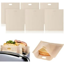 6 PCS Toaster Bags, Non-Stick Toaster Bags, Reusable Nonstick Toasted Sandwich Bags For Toaster Microwave Grilled Cheese Sandwiches Pizza