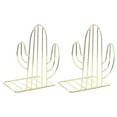 thumbnail image 1 of 1 Pair Iron Wrought Book Stands Creative Cactus Shaped Bookracks Desktop Book Magazine Organizer Storage Holder, 1 of 7