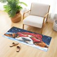 thumbnail image 4 of WOBOGO Snow Basset Hound Carpet 39x20in Kitchen Bathroom Plush Absorbent Non-Slip Floor Mat, 4 of 8