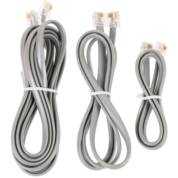 Firefly Hope 3pcs Telephone Extension Cord Phone Cable Landline Phone Wire Line Phone Cord Kits,Grey