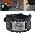 thumbnail image 4 of Pulsera de tótem medieval de cuero PU para hombre Sunnimix Plata, 4 of 8
