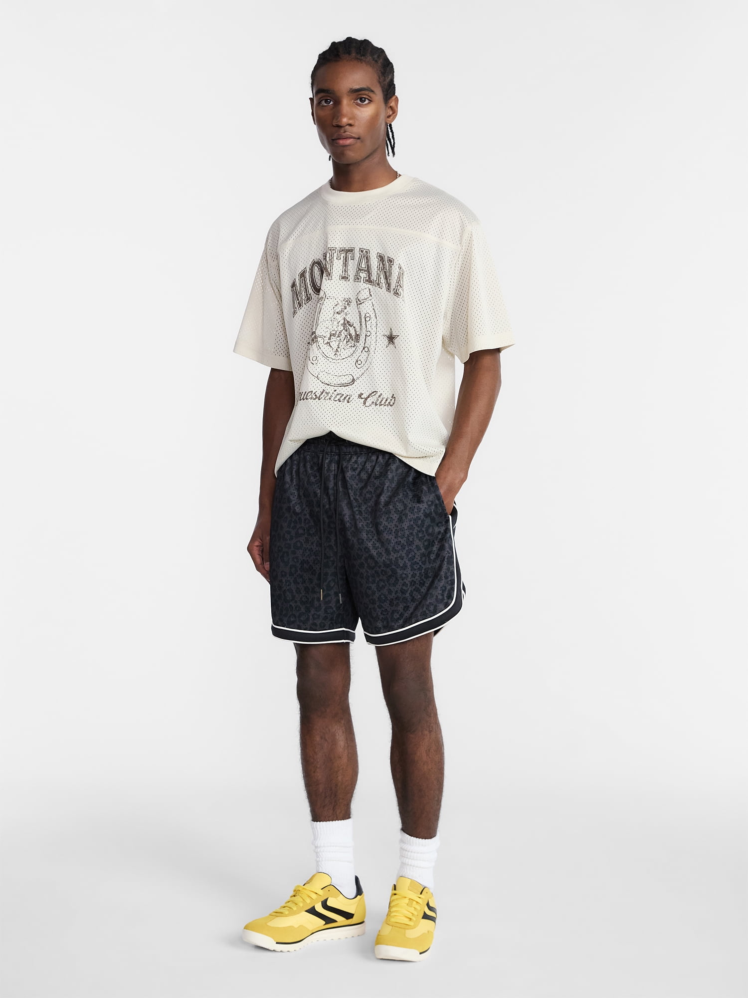 No Boundaries Solid and Printed Mesh Shorts, 5" Inseam, Men's XS-5XL