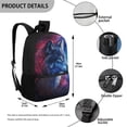 thumbnail image 4 of Uorisanigo Starry Wolf School Backpack for Girls Boys 17 inch Back to School Bag Casual Daypack Kids Children Lightweight Travel Sports Rucksack for Nursery Preschool Elementary, 4 of 6