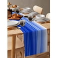 thumbnail image 6 of Table Runner Dresser Scarves 72 Inch Long,Ocean Sea Wave Blue Ombre Art Linen Dining Table Runners Abstract Modern Gradient Stripe Tabletop Scarf for Wedding Holiday Party Kitchen, 6 of 9