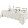thumbnail image 2 of Newbridge Ivory Christmas Carol Holiday Noel Damask 60 x 84 Rectangle Fabric Dining Tablecloth, 2 of 7