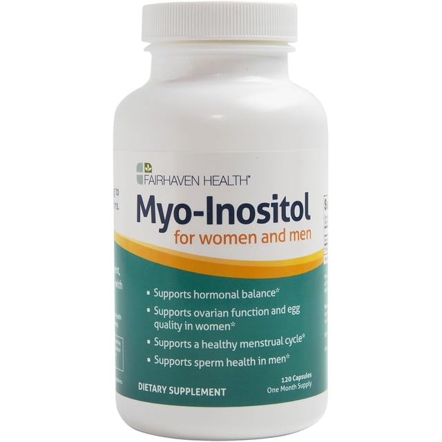 Fairhaven Myo-Inositol (for women and men) | 2,000 Mg Per Serving | 30 Servings | 120 Capsules