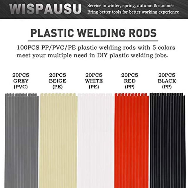 100 Pcs de Tiges de Soudure en Plastique PP/PVC/PRP pour Réparation de Pare-Chocs de Voiture et Réparation Quotidienne