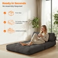thumbnail image 6 of Puremind Folding Sofa Bed, Convertible Floor Couch for Adults/Kids, Corduroy Fold Out Chair Bed with Pillow for Living Room/Bedroom, Dark Gray, 6 of 7
