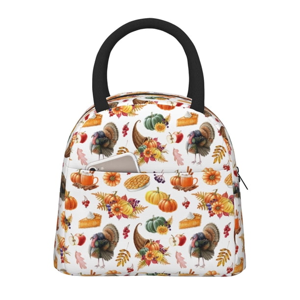 Easygdp Thanksgiving Turkeys 1 Bolsa de Almuerzo Insulada Grande, Forro de Aluminio, Diseño Espacioso, a Prueba de Fugas, Ideal para Trabajo, Picnics, Viajes y Actividades al Aire Libre