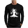 thumbnail image 2 of Blusas y camisas de manga larga y cuello redondo para hombre, moda informal, estampado, deportivas, de manga larga y cuello redondo, blusas, camisas, blusas para hombre, poliéster, 2 of 5