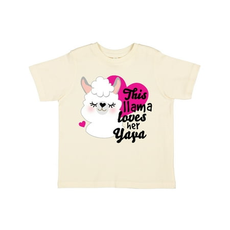 

Inktastic Valentines Day This Llama Loves Her Yaya Gift Toddler Toddler Girl T-Shirt