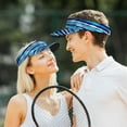thumbnail image 7 of Daiia Ice Blue Stripes Pattern Sport Sun Visor Hats Visor Cap Adjustable Empty Top Baseball Cap Cotton Ball Caps for Women and Men, 7 of 7