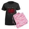 thumbnail image 5 of CafePress - RED DRAGON BLACK BACKGROUND Women's Dark Pajamas - Women's Short Sleeve Print T-Shirt and Pants Dark Cotton Pajama Set, 5 of 7