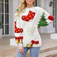 thumbnail image 1 of Chandails d'Hiver Grande Taille pour Femmes, Sweat à Capuche Décontracté et Confortable à Manches Longues pour Dames, Style Noël, Blanc G, 1 of 4