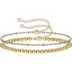 thumbnail image 1 of Delicadas pulseras de oro para mujer, pulsera ajustable en capas rellena de oro de 14 quilates, linda cadena ovalada de ojo malvado, barra de perla, pulseras de oro de tortuga para mujer, joyería, 1 of 5