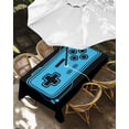 thumbnail image 3 of Outdoor Tablecloth with Umbrella Hole, Blue Game Handle Spillproof Waterproof Outdoor Table Cover, Video Gamer Console Earphones Black Patio Tablecloths for Party Picnic Camping, Rectangle 60"x84", 3 of 9