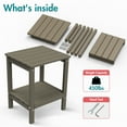 thumbnail image 3 of Hidpriva Set of 2 Adirondack Outdoor Side Table, 2-Tier HDPE Weather Resistant Patio End Table, Brown Wood Grain, 3 of 5